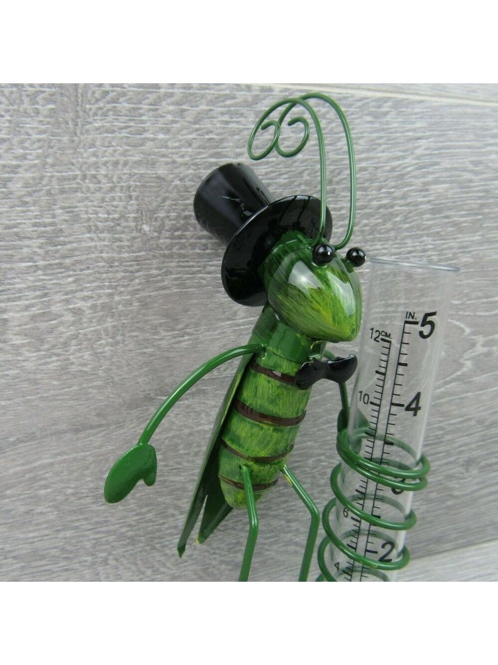 Yard Decor Garden Outdoor Grasshopper Rain Gauge - Picture 5 of 12